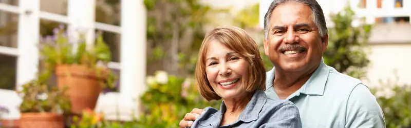 An older couple relaxing together at home